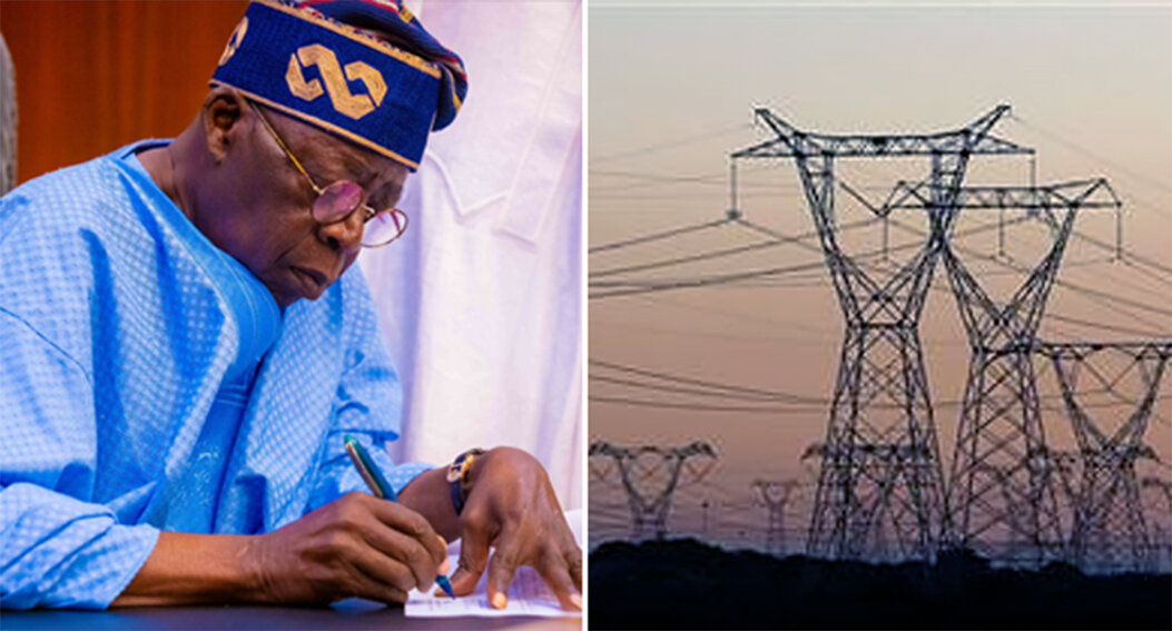 Electric power lines and substation representing improved electricity in Nigeria